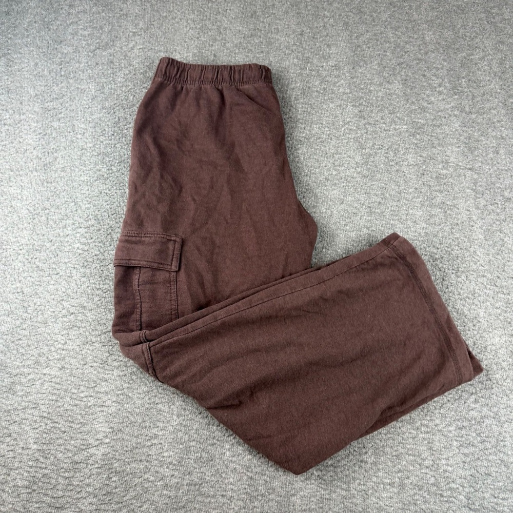 LEG3ND Cargo Sweatpants Men's Large Brown Elastic Waist Straight Leg Pockets